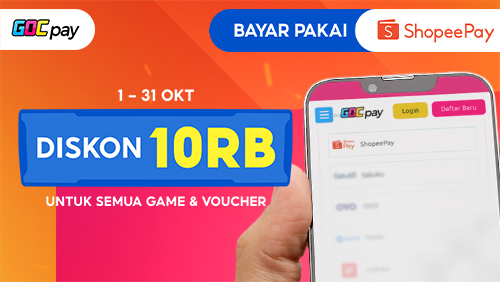 Top Up Game di GOCpay Diskon 10RB Pakai ShopeePay!