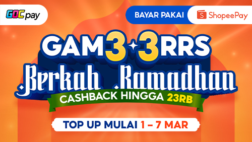Berkah Ramadhan Gamers di Puncak 3.3 Dari ShopeePay Selama Top Up Game